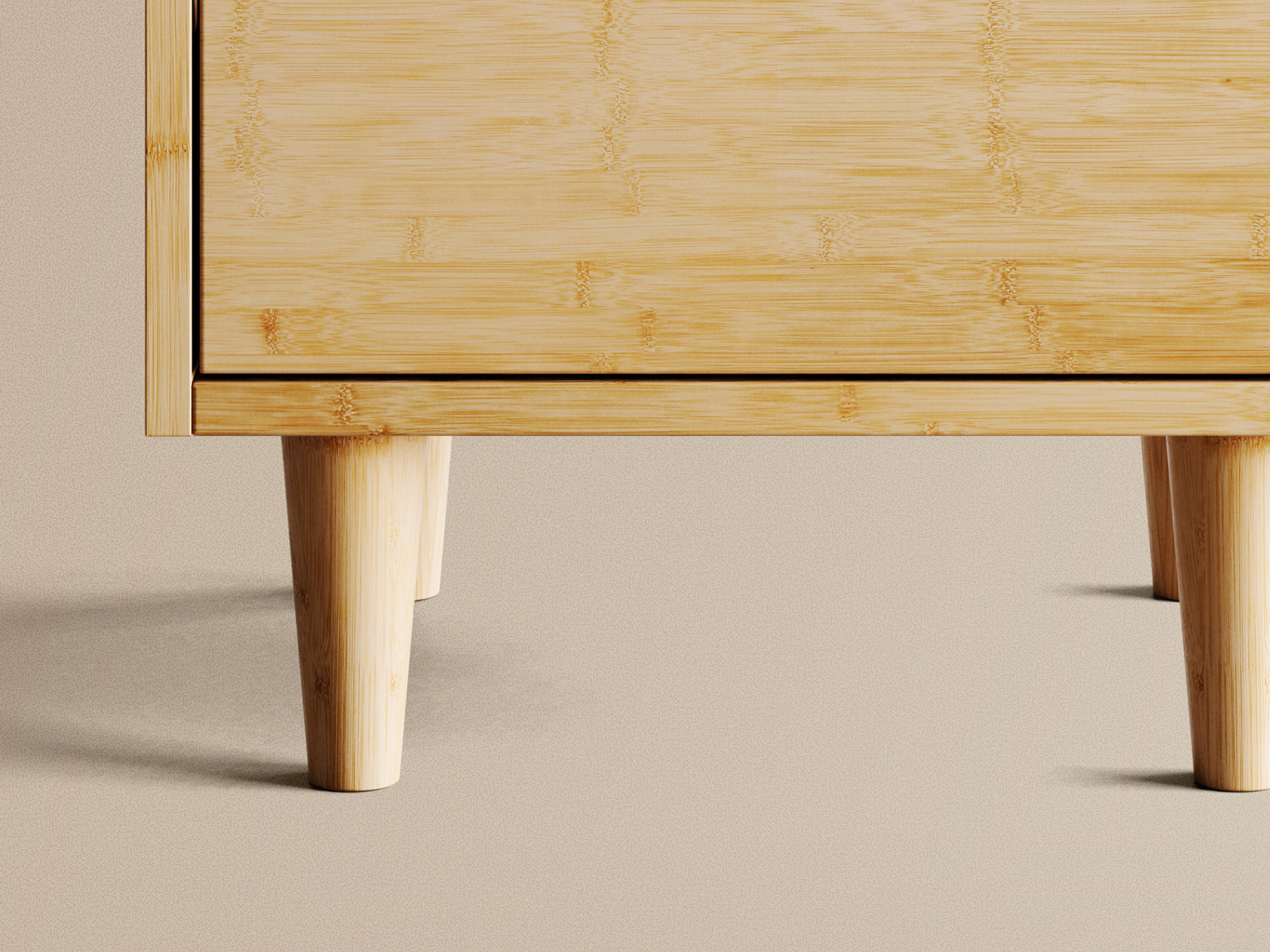 Tapered legs, warm finish